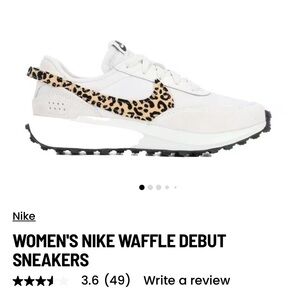 Brand new!!! Nike Women's Waffle Debut Sneakers - White and Leopard Print
